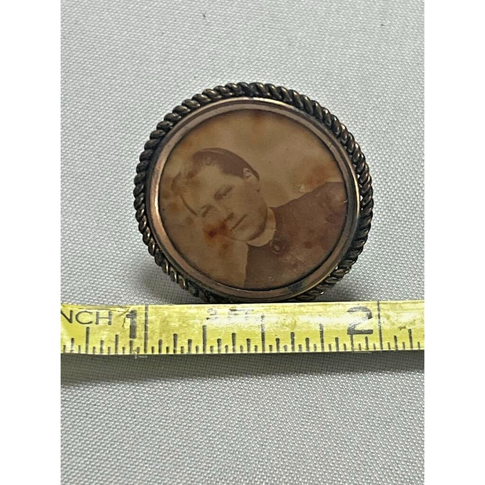 Antique Victorian Celluloid Photo Button - Pastor/Priest